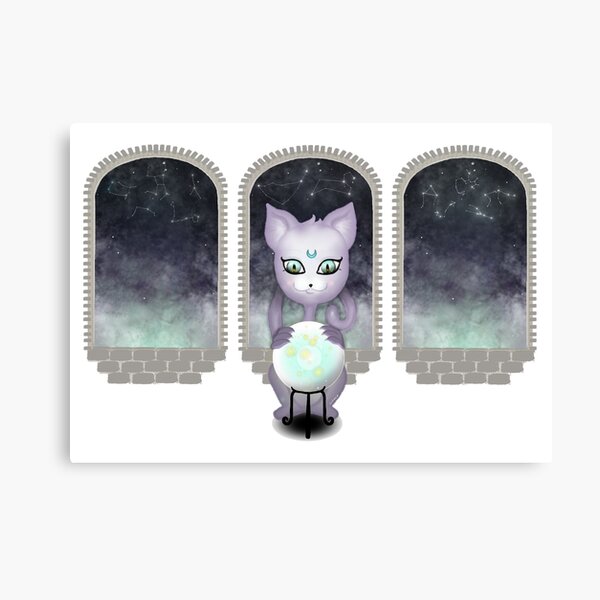 Mystic Miku | Crystal Ball & Zodiac | White Canvas Print