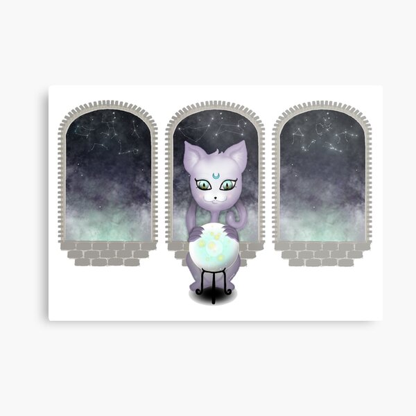 Mystic Miku | Crystal Ball & Zodiac | White Metal Print