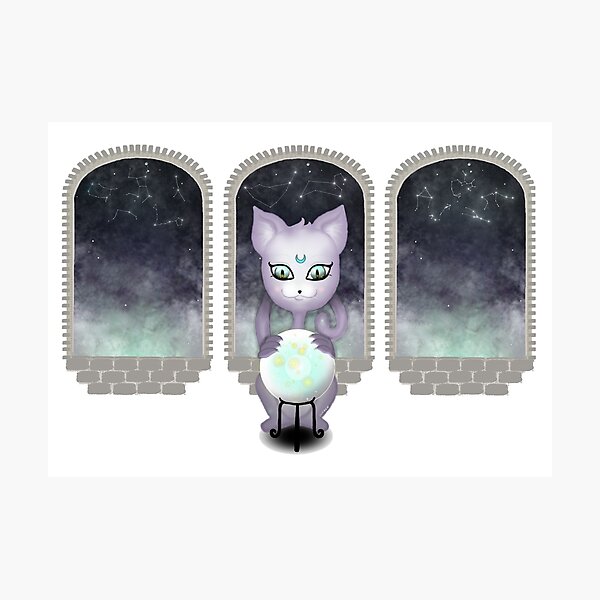 Mystic Miku | Crystal Ball & Zodiac | White Photographic Print