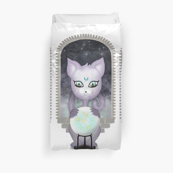 Mystic Miku | Crystal Ball & Zodiac | White Duvet Cover