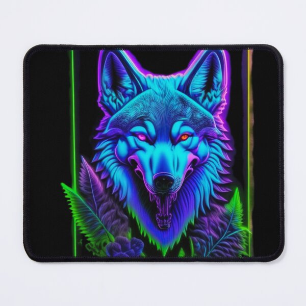 Item preview, Wolf in neon poster designed and sold by WildWaveStylez.