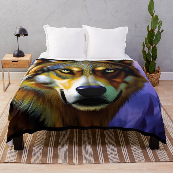 Artikelvorschau, Wolfsportrait, pastos, Ai Generated Art entworfen und verkauft von ACC .