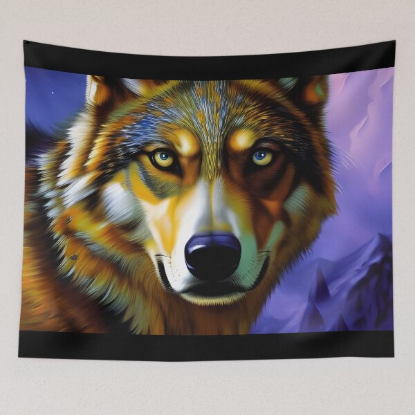 Aperçu de l'œuvre Portrait de loup, empâtement, Ai Generated Art créée et vendue par ACC .