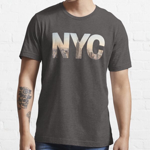 T-shirt design featuring the New York skyline in bright colors. It also  says New York in big letters and Since 16…