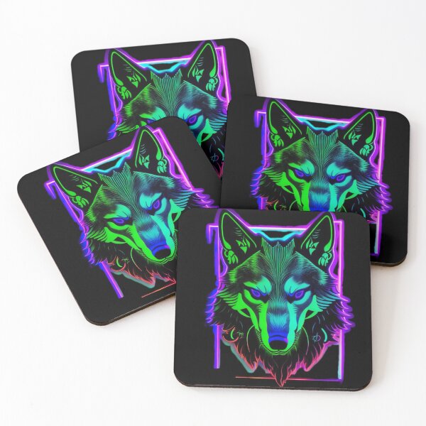 Item preview, Wolf in neon poster II designed and sold by WildWaveStylez.