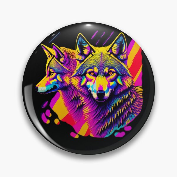 Item preview, wolf in pastel colors designed and sold by WildWaveStylez.