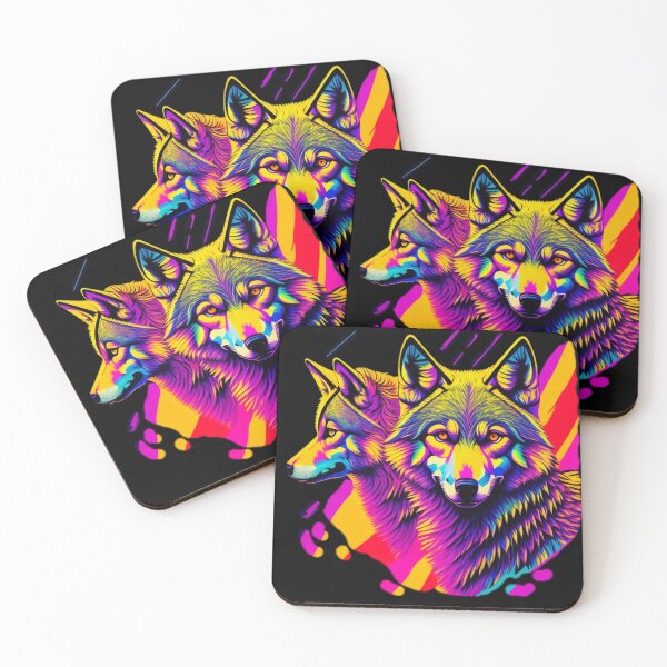 Item preview, wolf in pastel colors designed and sold by WildWaveStylez.
