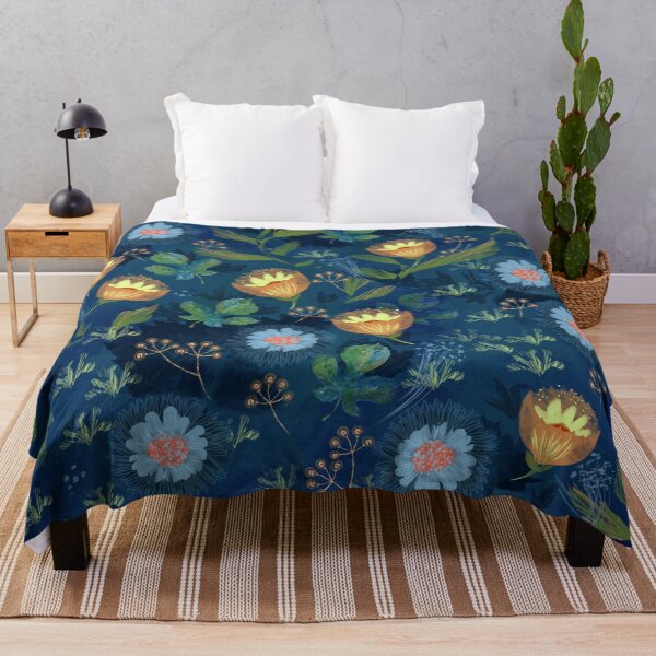 Item preview, Beautiful blue, yellow and green floral pattern designed and sold by Mary Jane Lange.