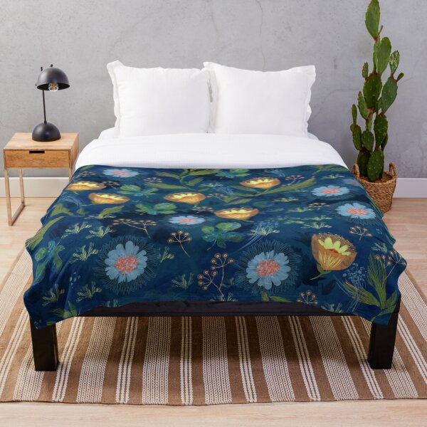 Item preview, Beautiful blue, yellow and green floral pattern designed and sold by Mary Jane Lange.