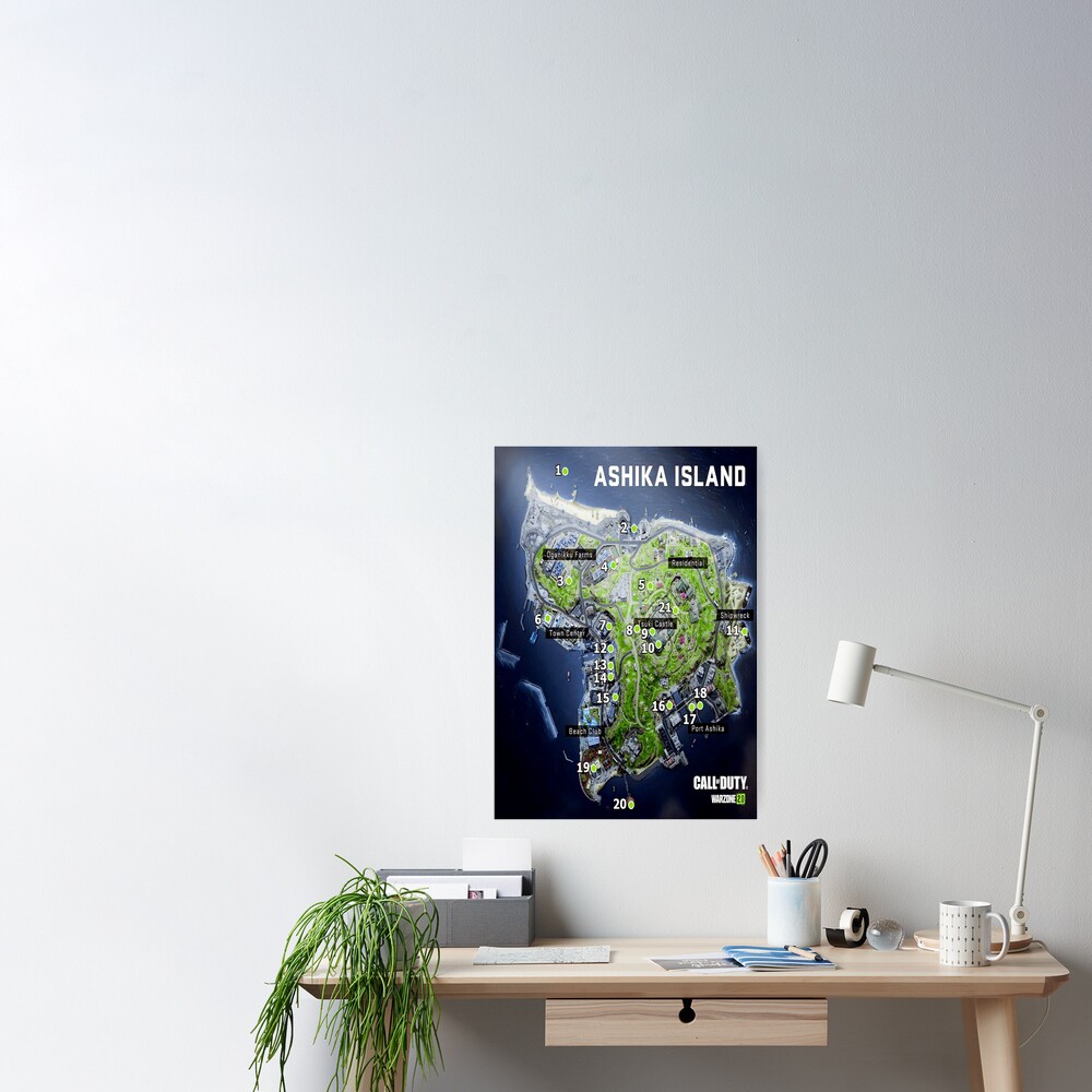 Rebirth island Map - Al Mazrah Map - Ashika island Map Poster for Sale by  jaggyboy