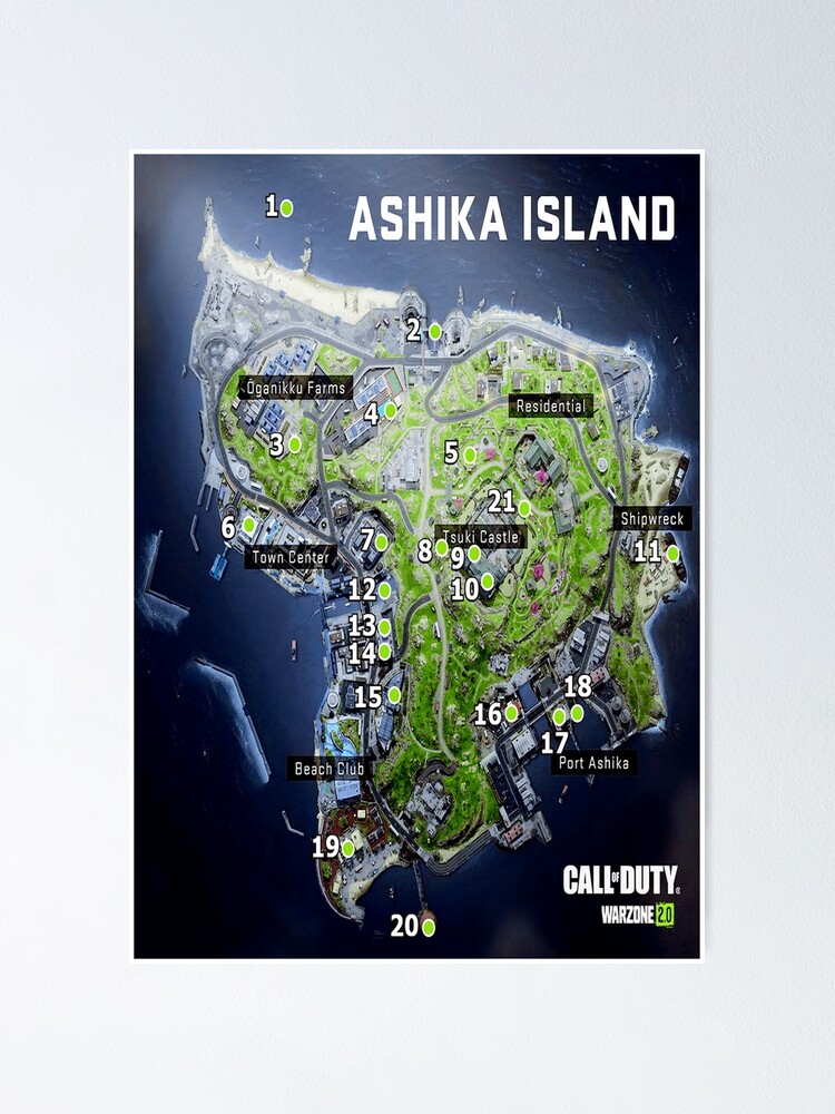 Rebirth island Map - Al Mazrah Map - Ashika island Map Poster for Sale by  jaggyboy