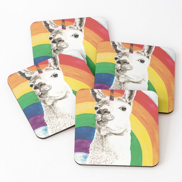 Item preview, Fuzzy Llamacorn With Rainbow Horn Watercolor designed and sold by Jennifer Margrave-Garcia.