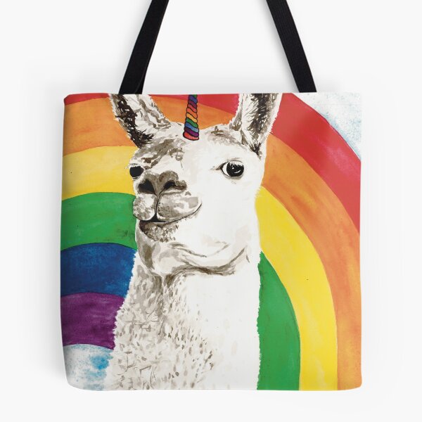 Item preview, Fuzzy Llamacorn With Rainbow Horn Watercolor designed and sold by Jennifer Margrave-Garcia.