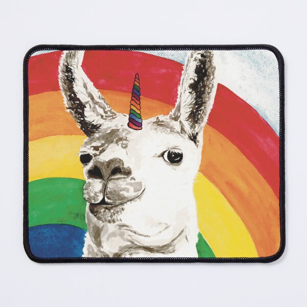 Item preview, Fuzzy Llamacorn With Rainbow Horn Watercolor designed and sold by Jennifer Margrave-Garcia.