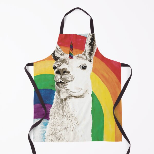 Item preview, Fuzzy Llamacorn With Rainbow Horn Watercolor designed and sold by Jennifer Margrave-Garcia.