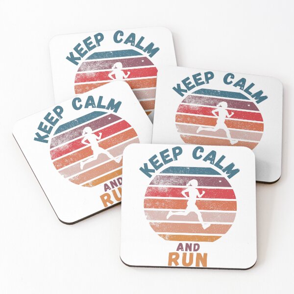 Item preview, Keep calm and run - Woman - Vintage - Retro - Sunset designed and sold by Ball-and-Match.