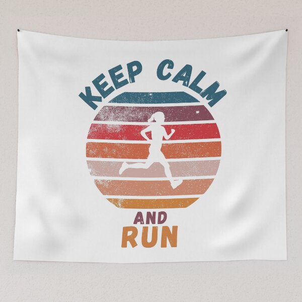 Item preview, Keep calm and run - Woman - Vintage - Retro - Sunset designed and sold by Ball-and-Match.
