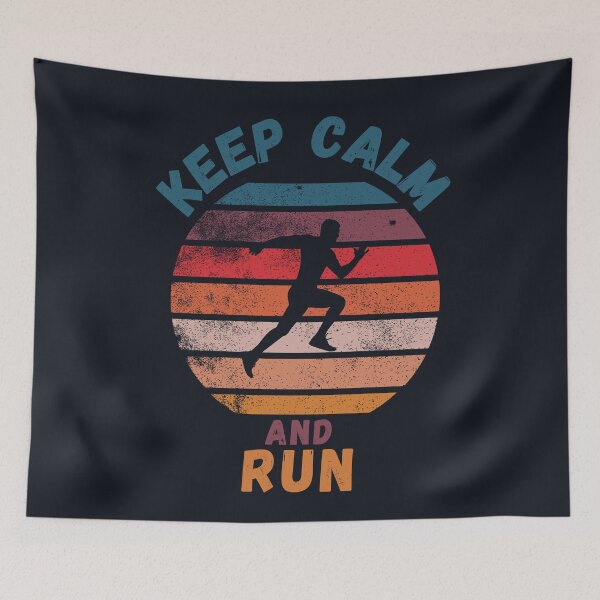 Item preview, Keep calm and run - Man - Vintage - Retro - Sunset designed and sold by Ball-and-Match.