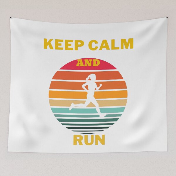 Item preview, Keep calm and run - Woman - Vintage - Retro - Sunset designed and sold by Ball-and-Match.