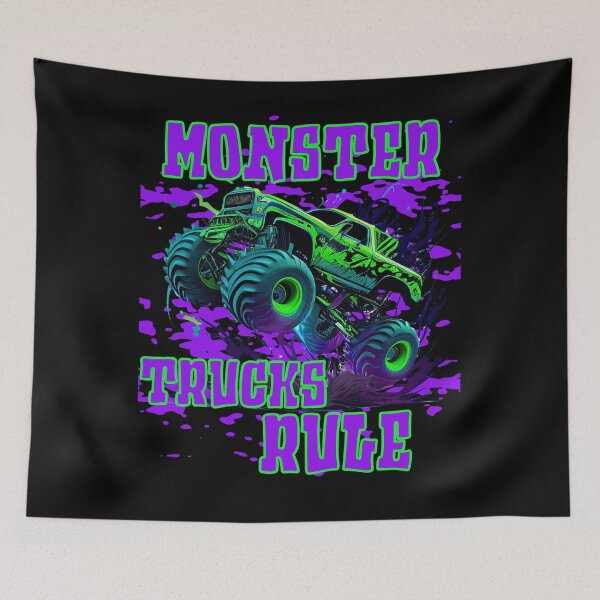 Item preview, Monster Truck verde corriendo y saltando designed and sold by Department61.