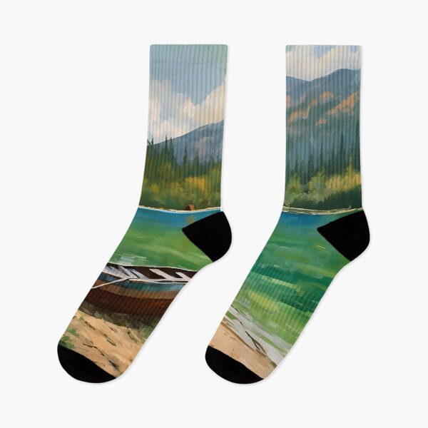 Item preview, Lonely boat on the coast of the Black Lake designed and sold by Arbis-Studio.