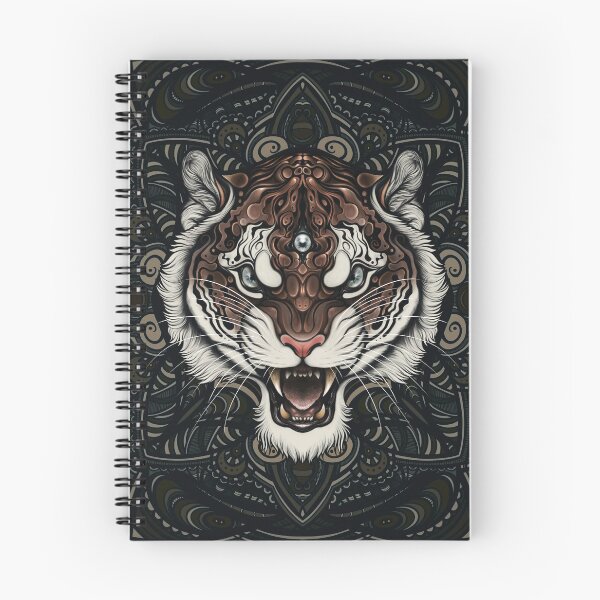 Aperçu de l'œuvre Tigre abstrait avec un troisième oeil et un mandala créée et vendue par MonoMano.