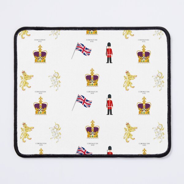 Item preview, Commemorative Coronation 2023 Pattern featuring the St Edward's Crown Emoji on White designed and sold by ArtCounts.