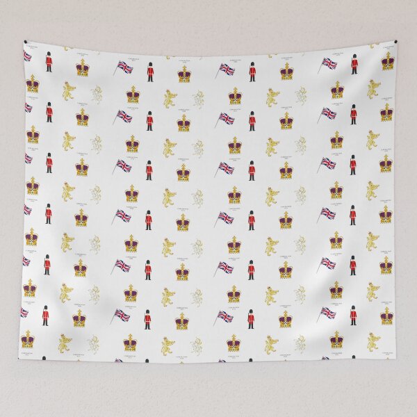 Item preview, Commemorative Coronation 2023 Pattern featuring the St Edward's Crown Emoji on White designed and sold by ArtCounts.