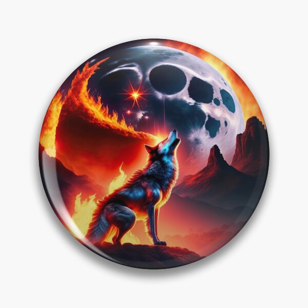 Item preview, The fire Spirit howling at the moon designed and sold by WildWaveStylez.
