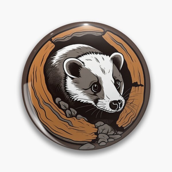 Item preview, Badger Peeking Out of Log designed and sold by RandomForestBot.