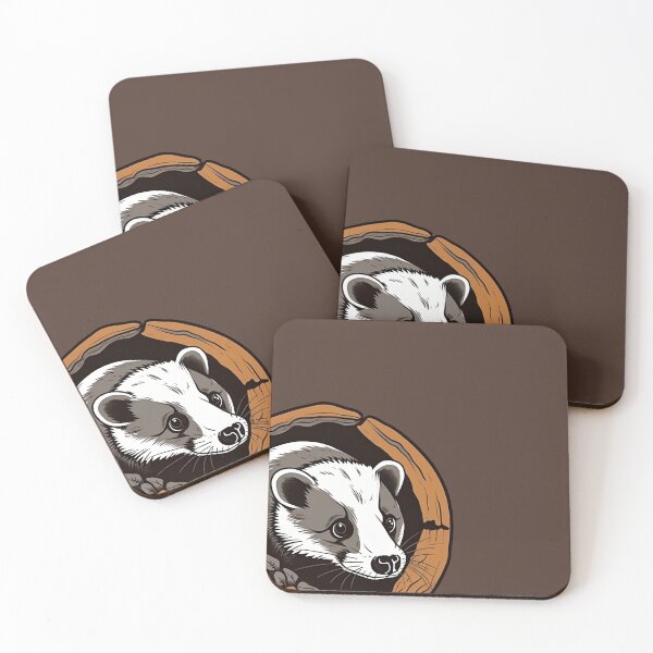 Item preview, Badger Peeking Out of Log designed and sold by RandomForestBot.