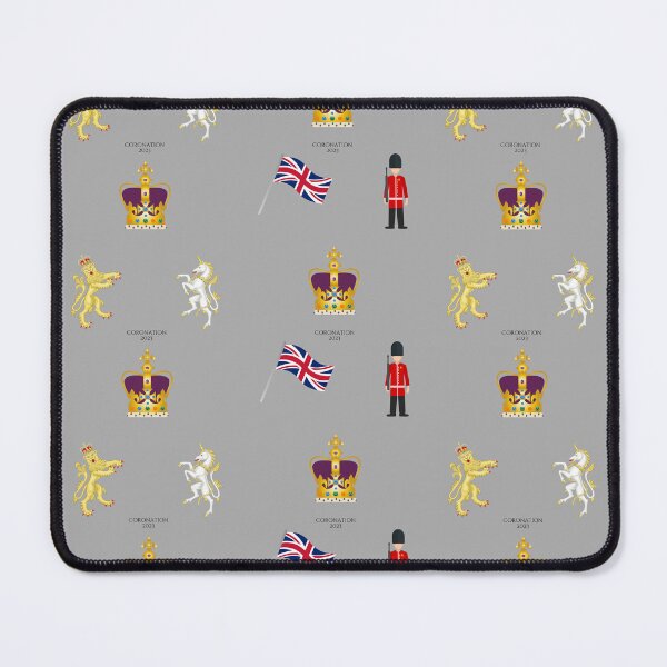 Item preview, Commemorative Coronation 2023 Pattern featuring the St Edward's Crown Emoji on Grey designed and sold by ArtCounts.