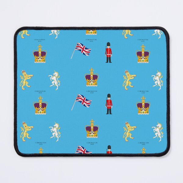 Item preview, Commemorative Coronation 2023 Pattern featuring the St Edward's Crown Emoji on Light Blue designed and sold by ArtCounts.