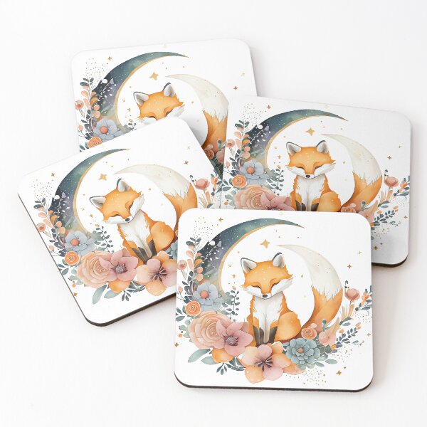Item preview, Cute Fox on the moon Collection Design 2 designed and sold by KortsaCrea.