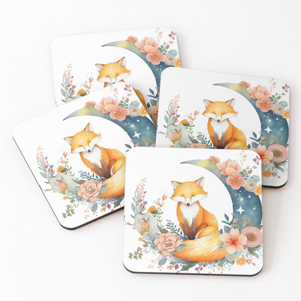 Item preview, Cute Fox on the moon Collection Design 3 designed and sold by KortsaCrea.