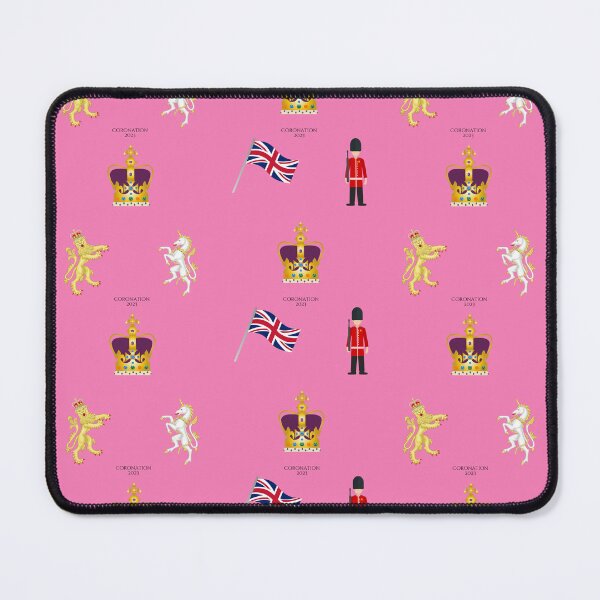Item preview, Commemorative Coronation 2023 Pattern featuring the St Edward's Crown Emoji on Pink designed and sold by ArtCounts.