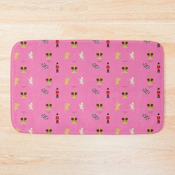 Item preview, Commemorative Coronation 2023 Pattern featuring the St Edward's Crown Emoji on Pink designed and sold by ArtCounts.