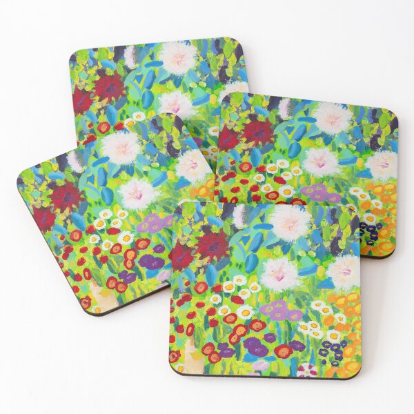 Item preview, Klimt inspired colorful flowers designed and sold by PatBlancheArt.