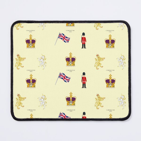 Item preview, Commemorative Coronation 2023 Pattern featuring the St Edward's Crown Emoji on Cream designed and sold by ArtCounts.