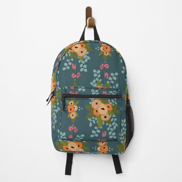 Item preview, Hand-drawn Floral Botanical Stripes on Teal designed and sold by aranmade.