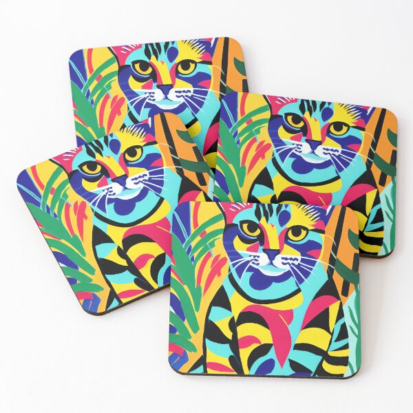 Item preview, Colorful Cat Painting designed and sold by cozyspirit.