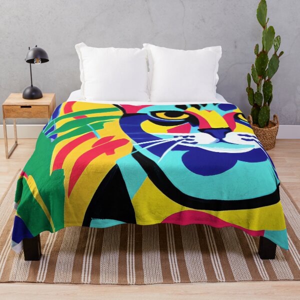 Item preview, Colorful Cat Painting designed and sold by cozyspirit.