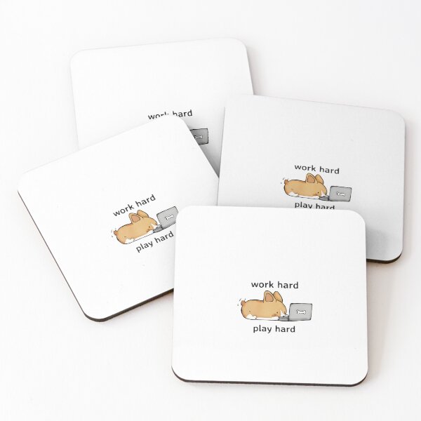 Item preview, Work hard play hard Corgi designed and sold by haakondesign.