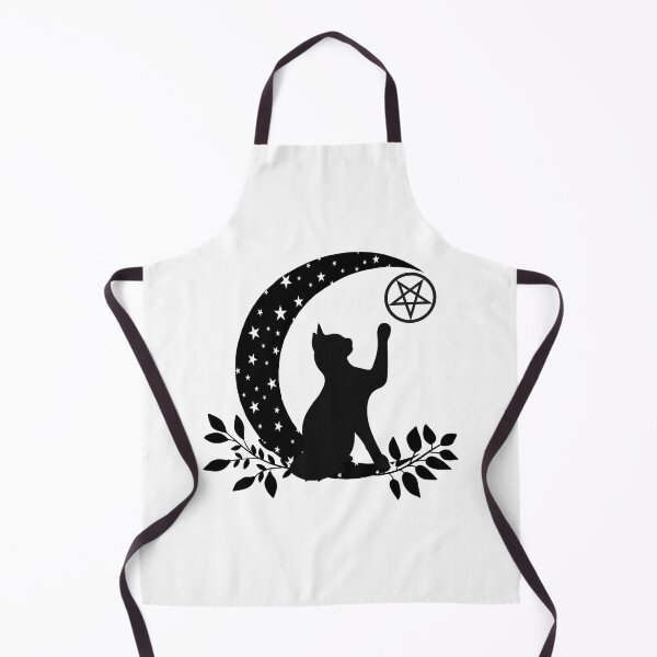 Item preview, Wicca Crescent Moon Black Cat Pentacle And Stars designed and sold by Atteestude.