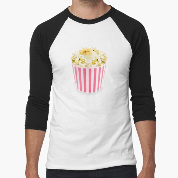 Little Chicken Popcorn by Alice Monber Baseball ¾ Sleeve T-Shirt