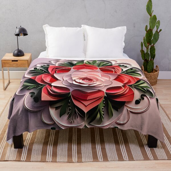 Item preview, Pink rose in papercut design designed and sold by AuroraSpringer.