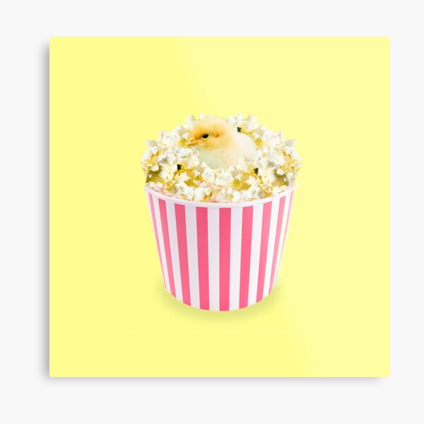 Little Chicken Popcorn by Alice Monber Metal Print