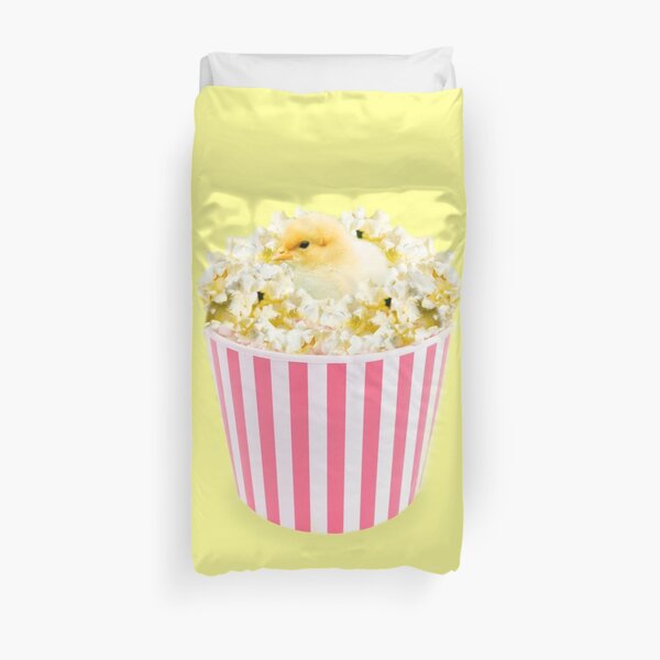 Little Chicken Popcorn by Alice Monber Duvet Cover