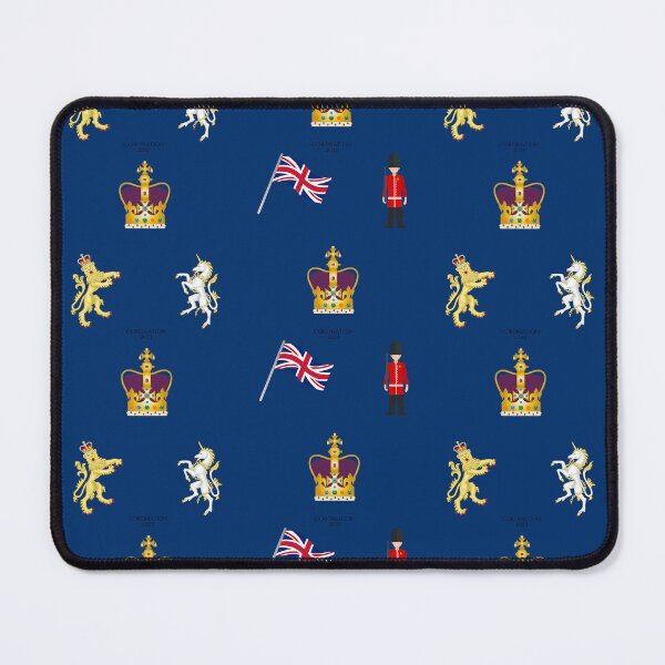 Item preview, Commemorative Coronation 2023 Pattern featuring the St Edward's Crown Emoji on Blue designed and sold by ArtCounts.