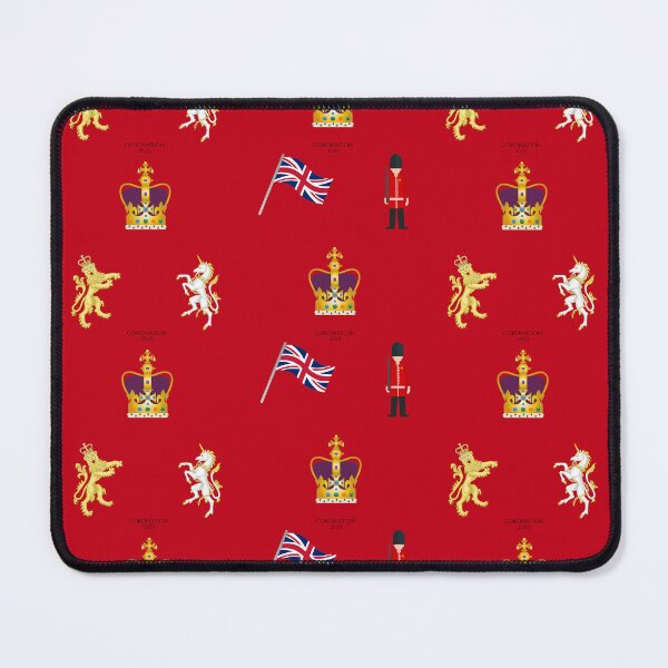 Item preview, Commemorative Coronation 2023 Pattern featuring the St Edward's Crown Emoji on Red designed and sold by ArtCounts.